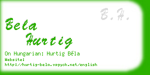 bela hurtig business card